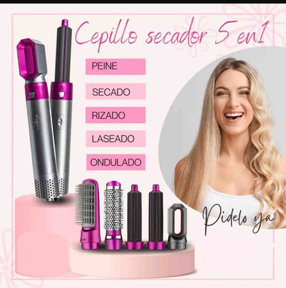 Cepillo Secador 5 En 1 Alisador De Pelo